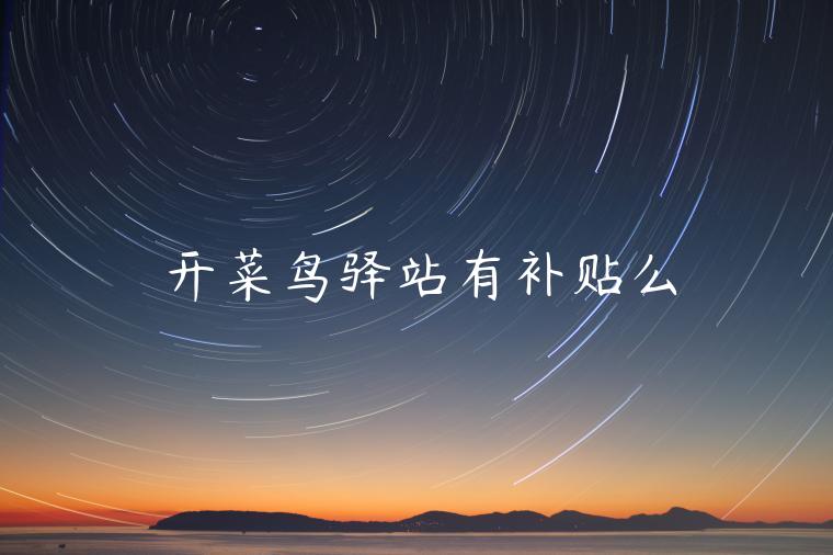 開菜鳥驛站有補(bǔ)貼么